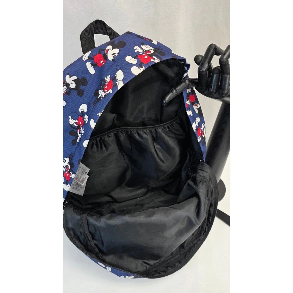 Disney Store Mickey Mouse Backpack Navy Blue All Over Print Canvas School Bag